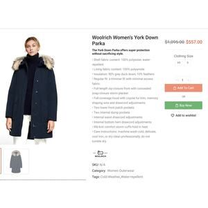 Woolrich John Rich Arctic Parka Black Medium M REAL Fur Down Jacket Coat